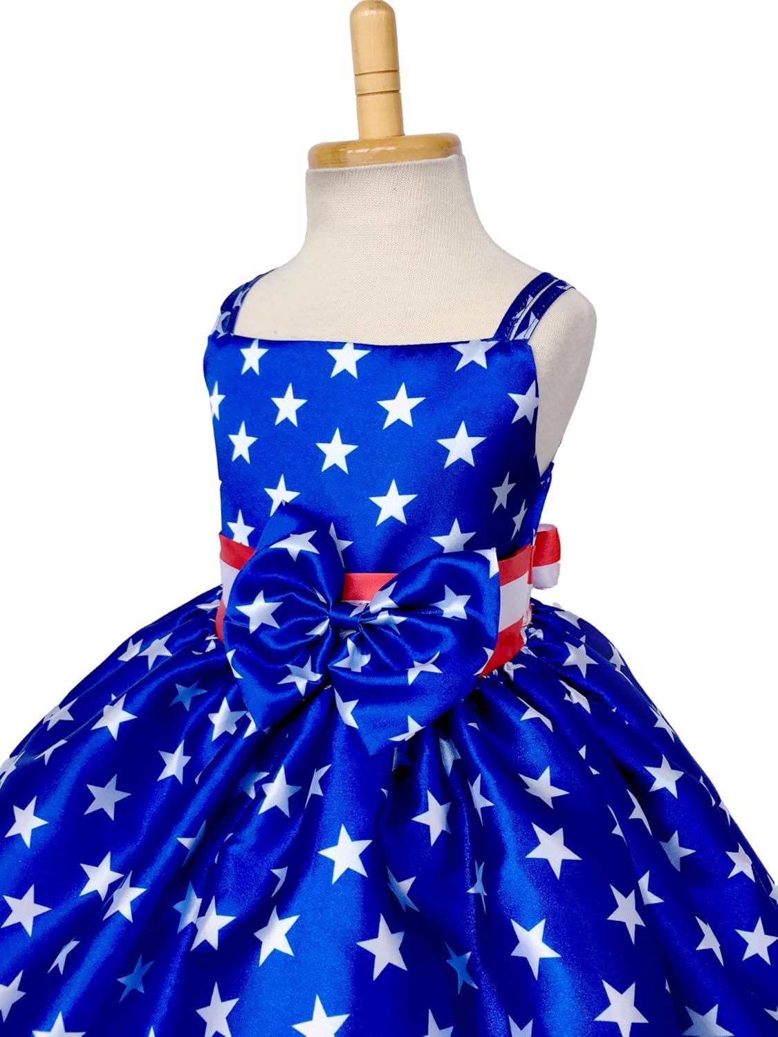 4th of July Knee Length Red White Blue Pageant Costume Dress