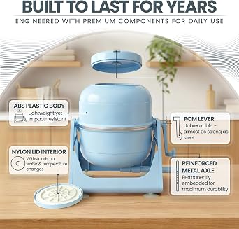 WonderWash Portable Washing Machine for Apartment & Tiny Spaces - Manual Hand Clothes Washer with Retro Design - Clean Laundry Anywhere with Our Countertop, Non-Electric, Small Washer - Blue