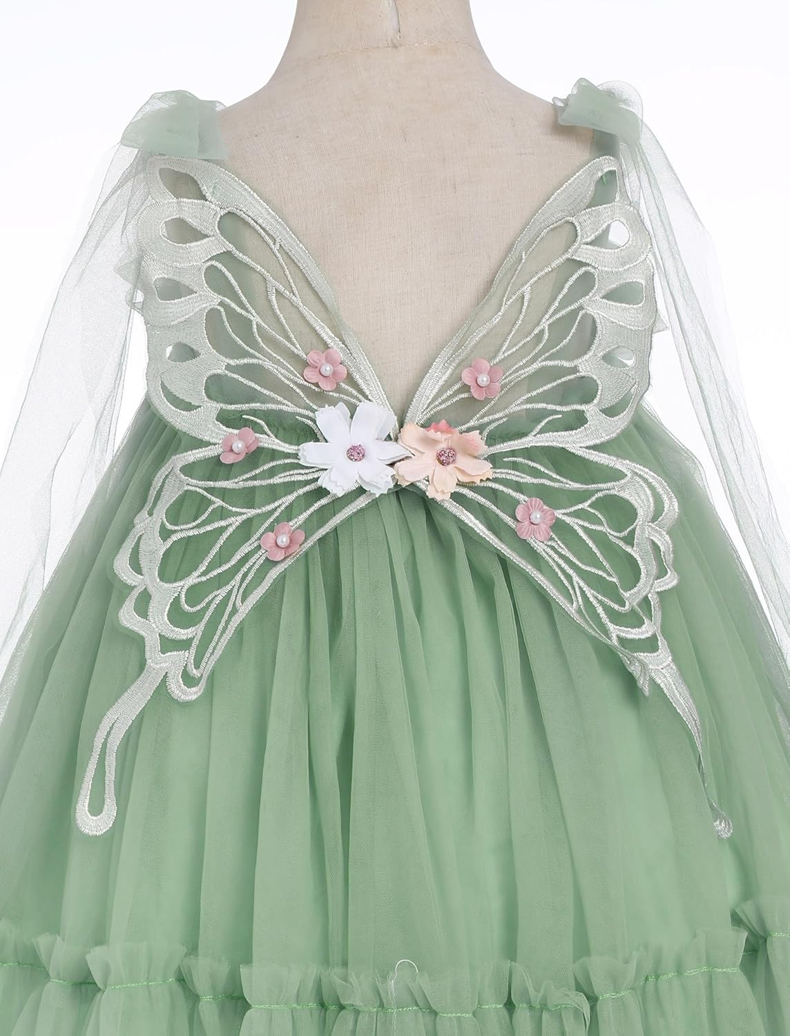 Baby Flower Girl Formal Butterfly Tulle Dress Toddler 1st 2nd 3rd Birthday Cake Smash Outfits Princess Wedding Tutu