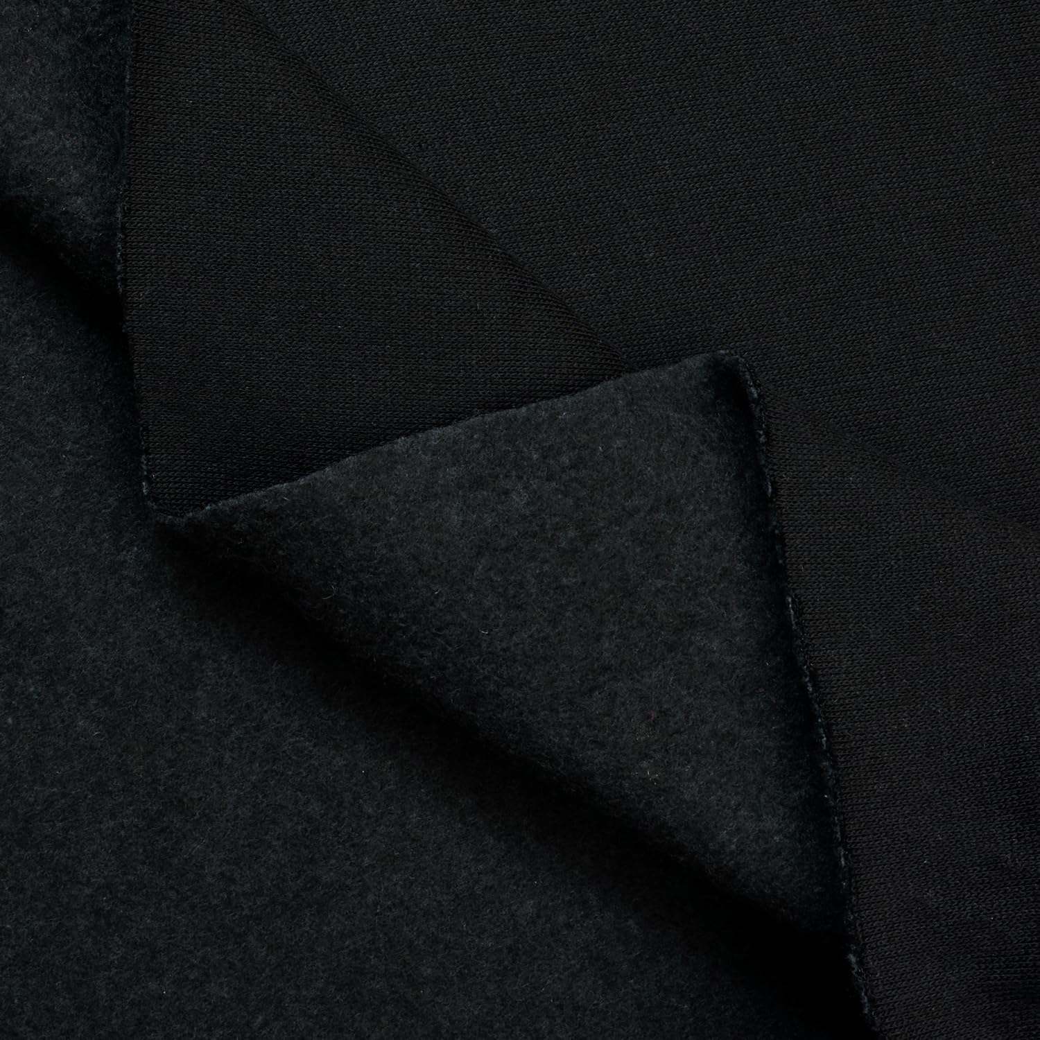 Pico Textiles 15 Yards Bolt - Black Polyester Sweatshirt Fleece Fabric - Sold by The Bolt - Ideal for Hoodies, Pullovers, Sweatshirts and Sweatpants