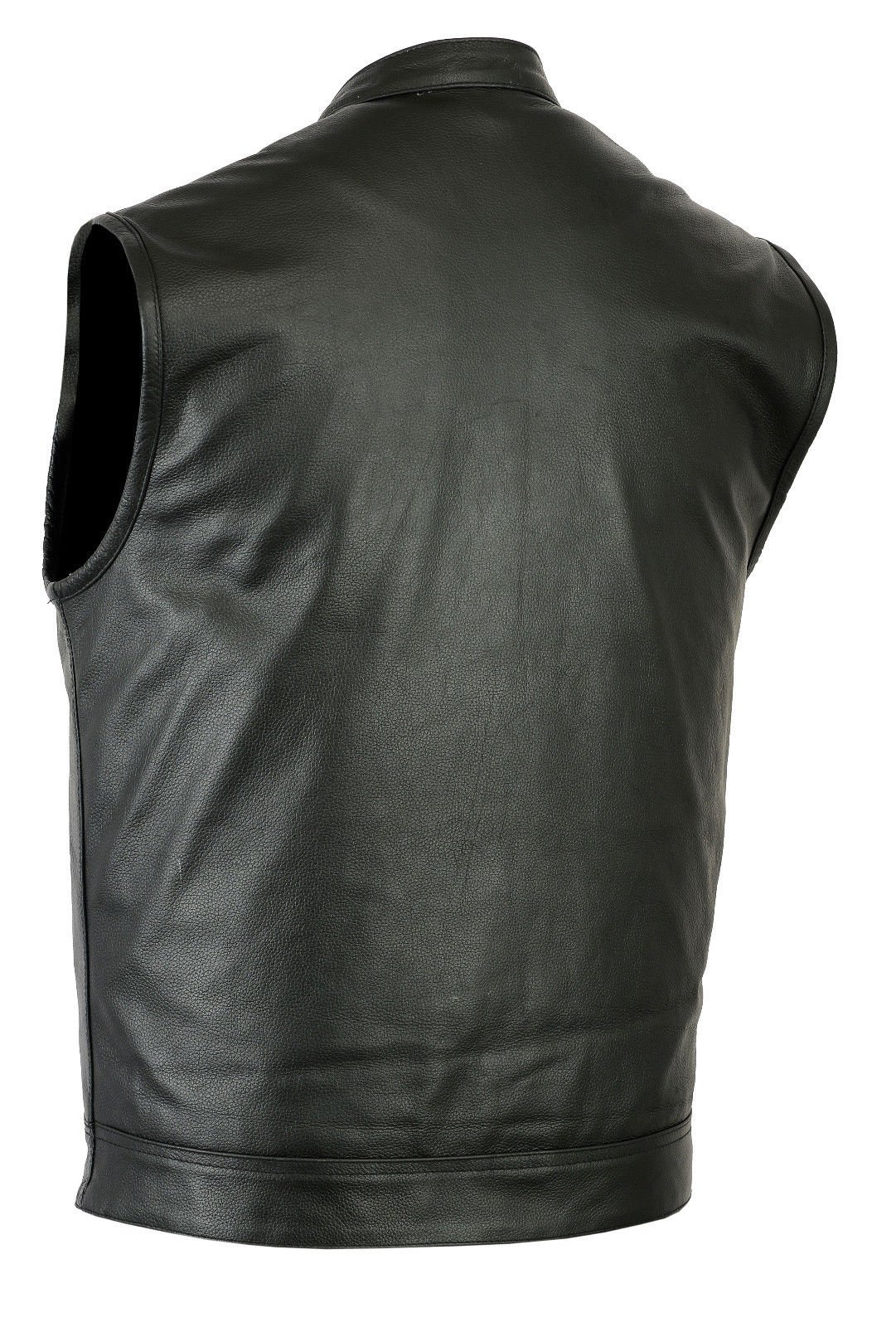 Men' SOA Cowhide Leather Clubstyle Biker Vest