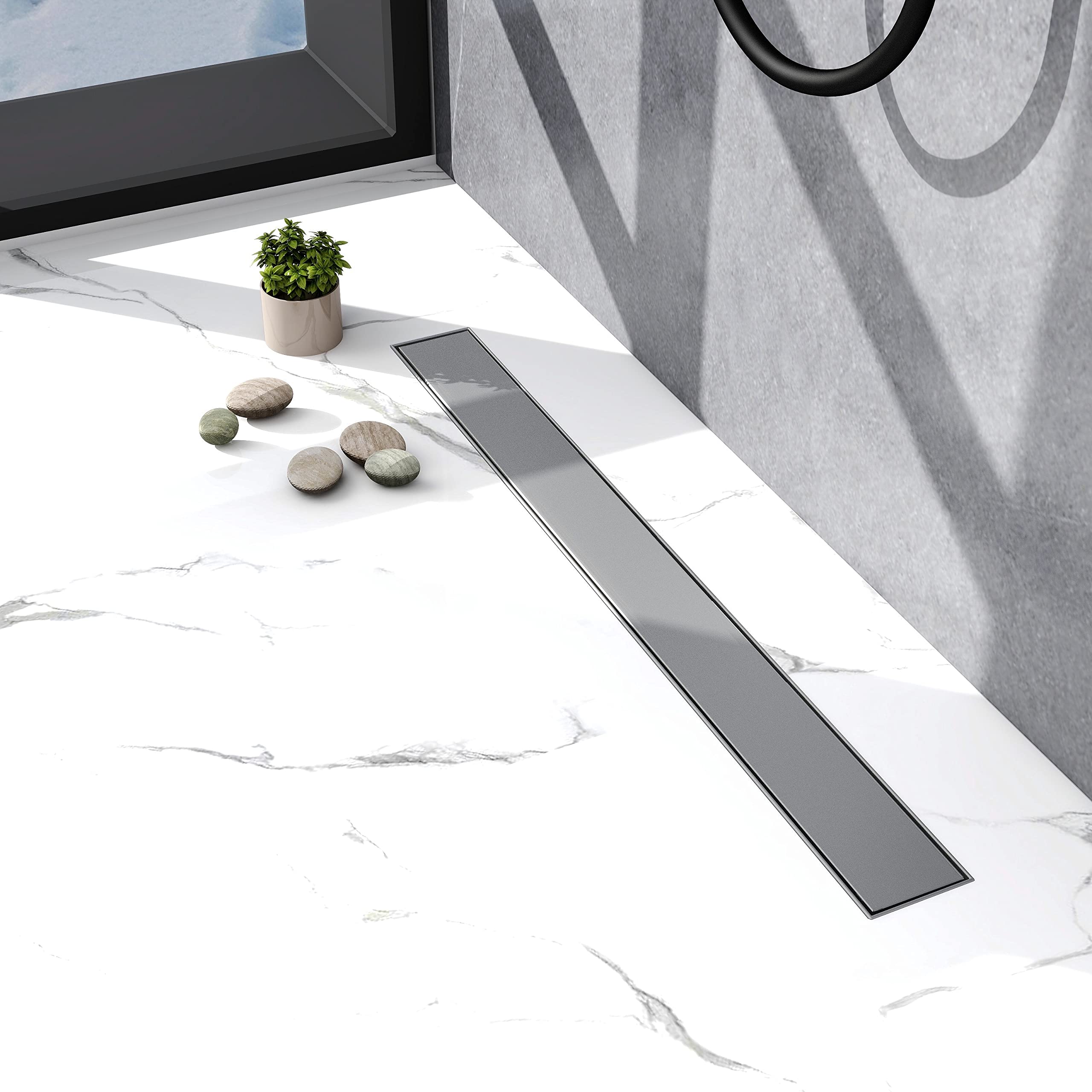 Dala Caniveau De Douche Italienne Inox L.60 Cm Avec Siphon Anti-odeurs