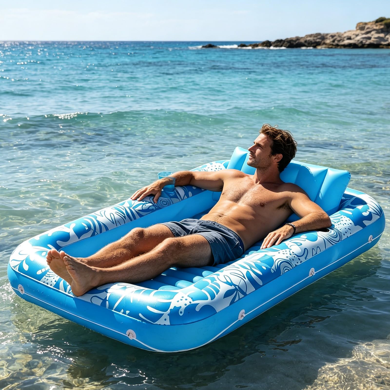PVC Acqua Tempo Libero Gonfiabile Gonfiabile Lettino Galleggiante Convenienza Gonfiabile Piscina Abbronzatura Piscina Gonfiabile