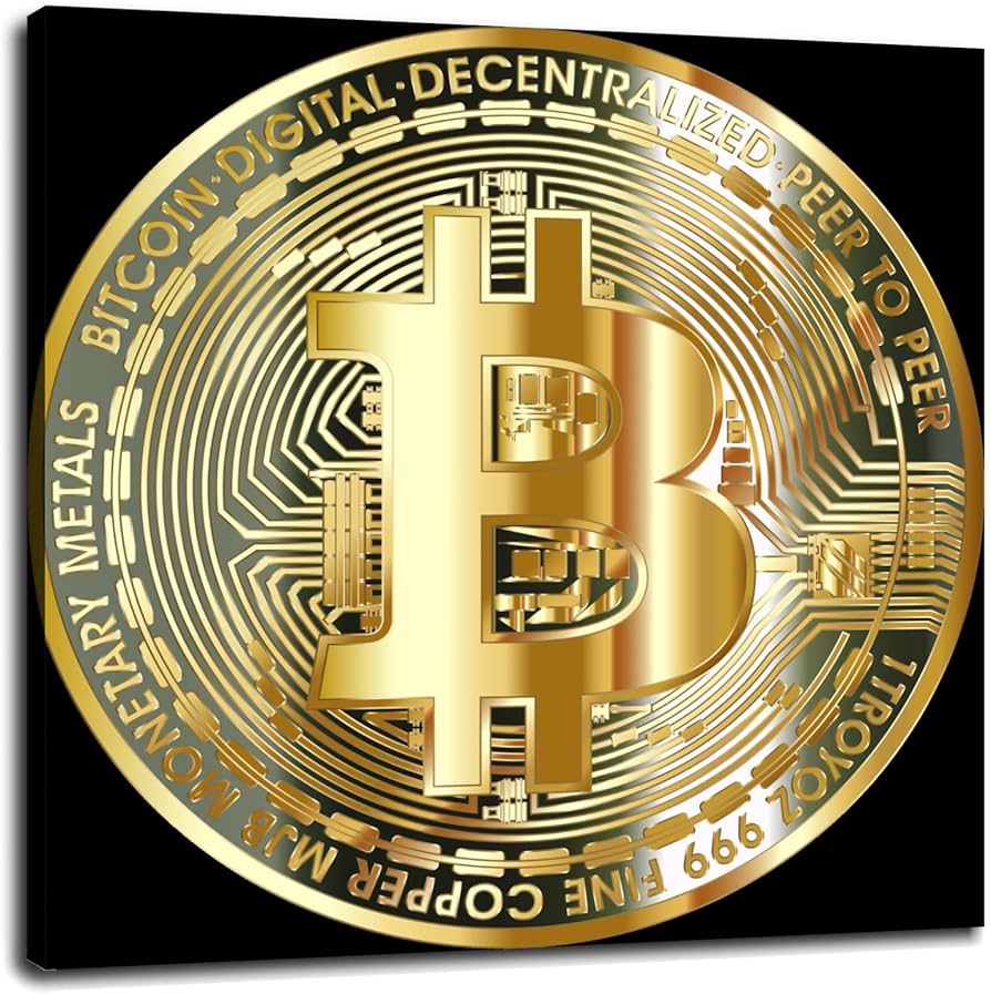 Amazon.co.jp: ビットコインキャンバスプリント デジタル暗号通貨ポスター 壁アート ホーム用 1ピース 装飾 20インチx20インチ :  ホーム＆キッチン