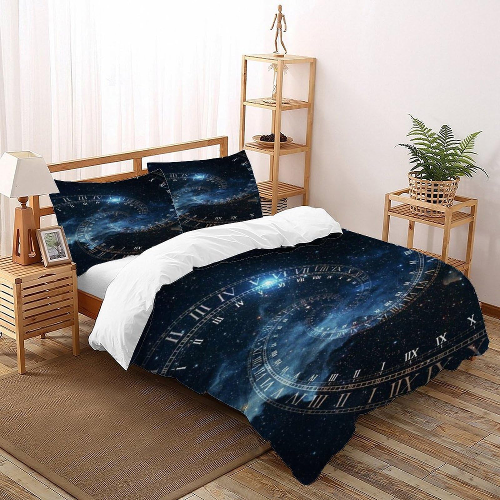 Housse de couette spirale étoilée 200x200 pour chambre ado