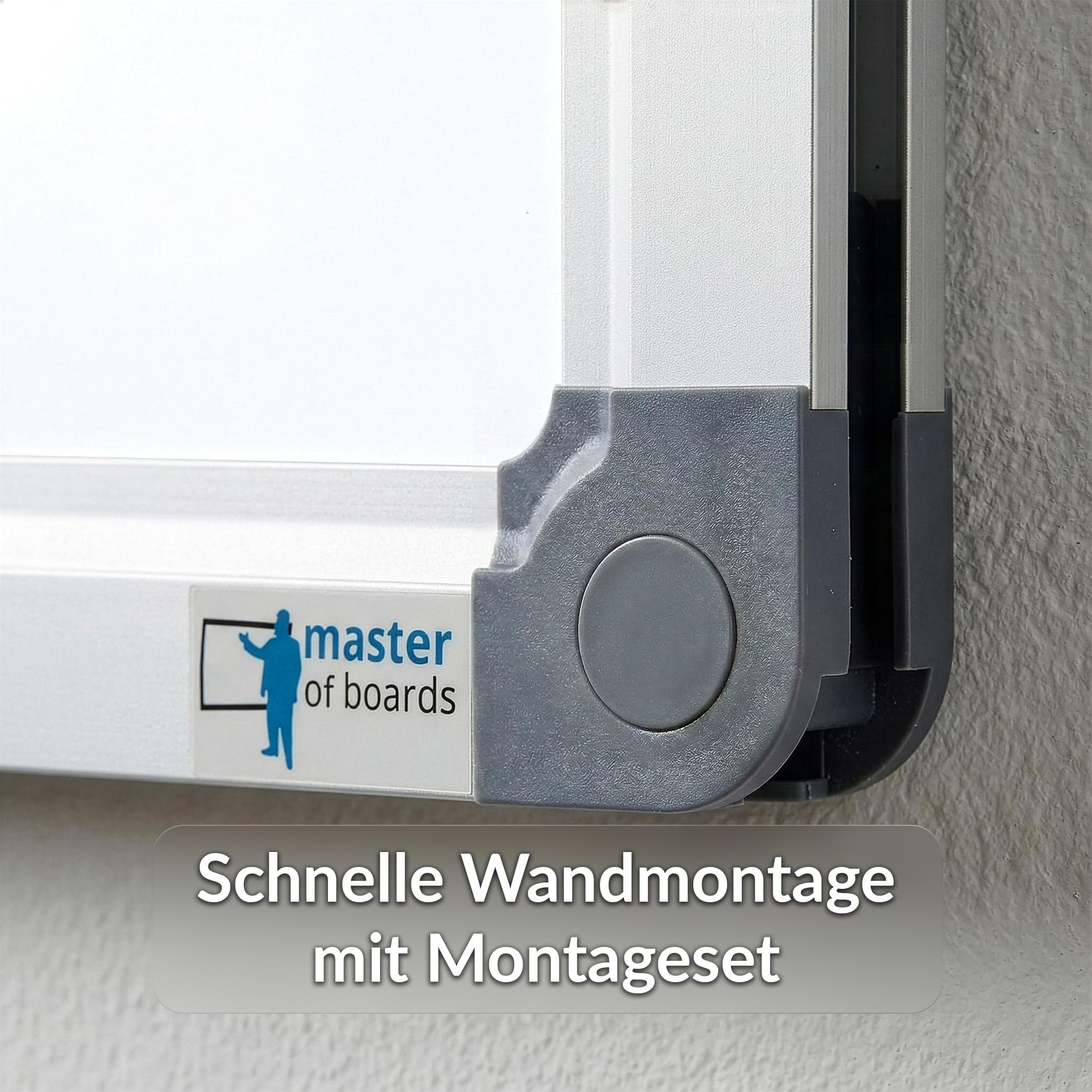 Mob Magnetisches Whiteboard 90x60cm mit Alurahmen und abnehmbare Stiftablage für Büro, Heim und Schule, Magnettafel Kratzfest und trocken abwischbar | Magnetboard in Hoch- oder Querformat