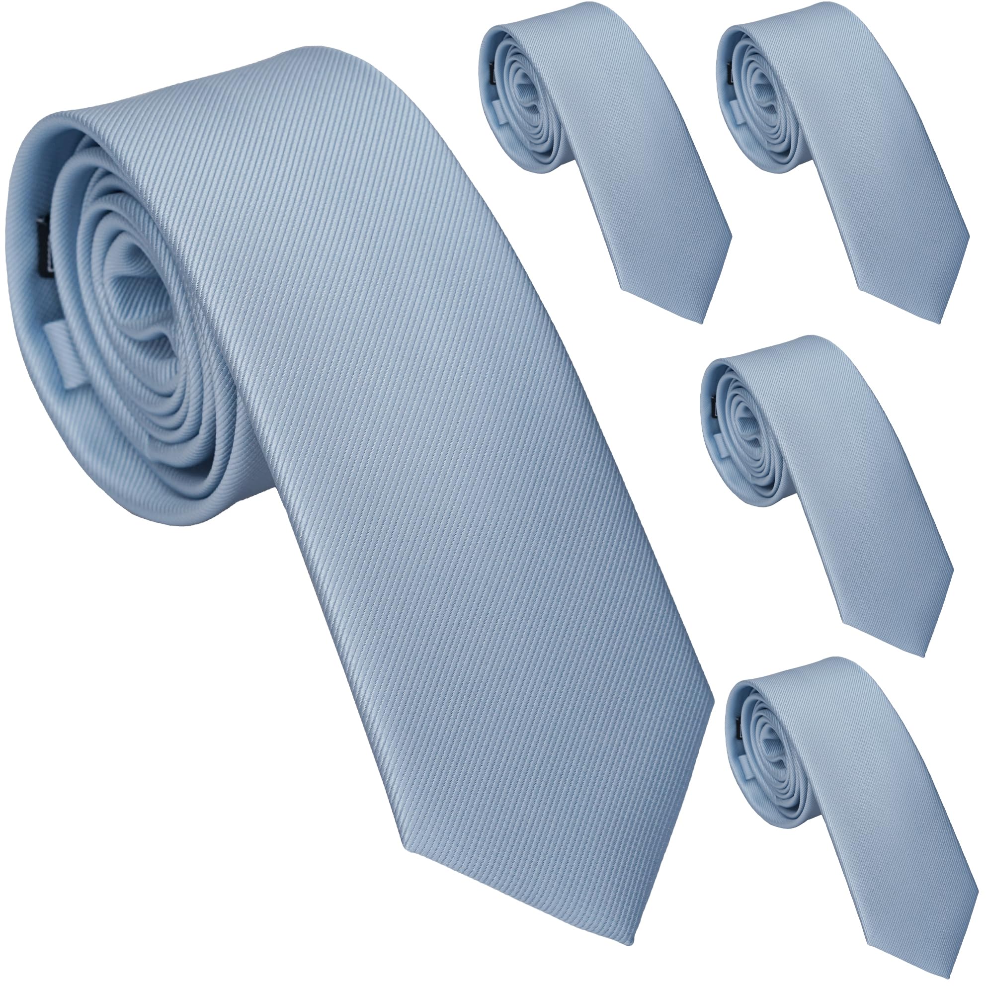 Skinny Ties for Men, 2.5-Inch Slim Neckties, Solid Color Packs