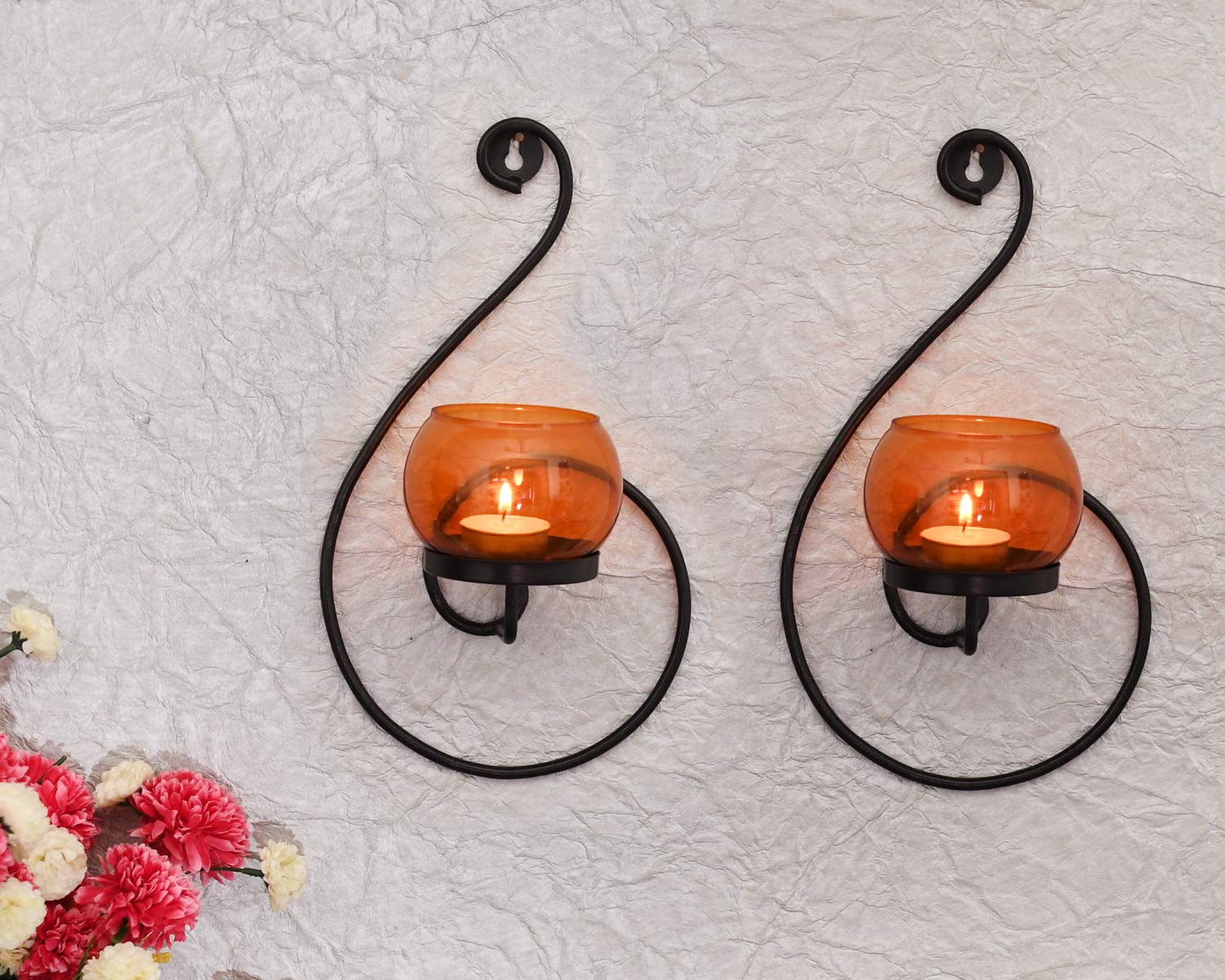 Buy Jaipur Ace Set of 2 Metal Wall Tealight Candle Holders Wall Hanging Gift Candle Lamp Tea