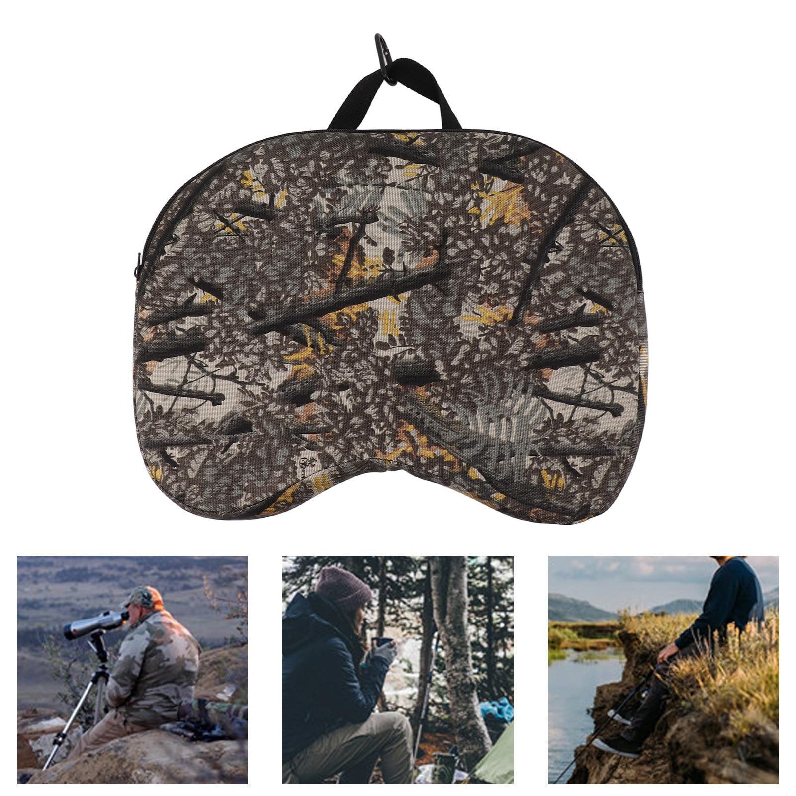 gernie Tragbares Jagd-Sitzkissen, 39,9 X 31,8 X 7,6 cm, Verdickendes Outdoor-Kissen, Konkaves Tarn-Sitzkissen für Jagd, Camping, Stadion, Outdoor-Sport, Angeln
