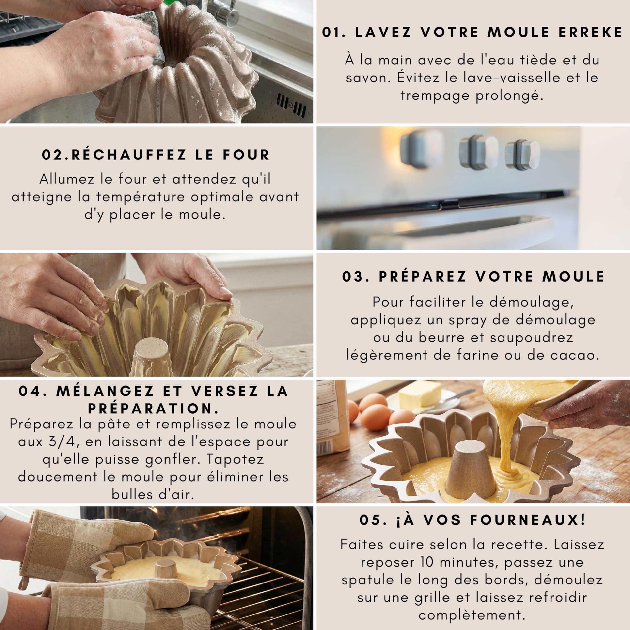 Erreke Moule à Gâteau avec Double Revêtement Antiadhésif, Flare