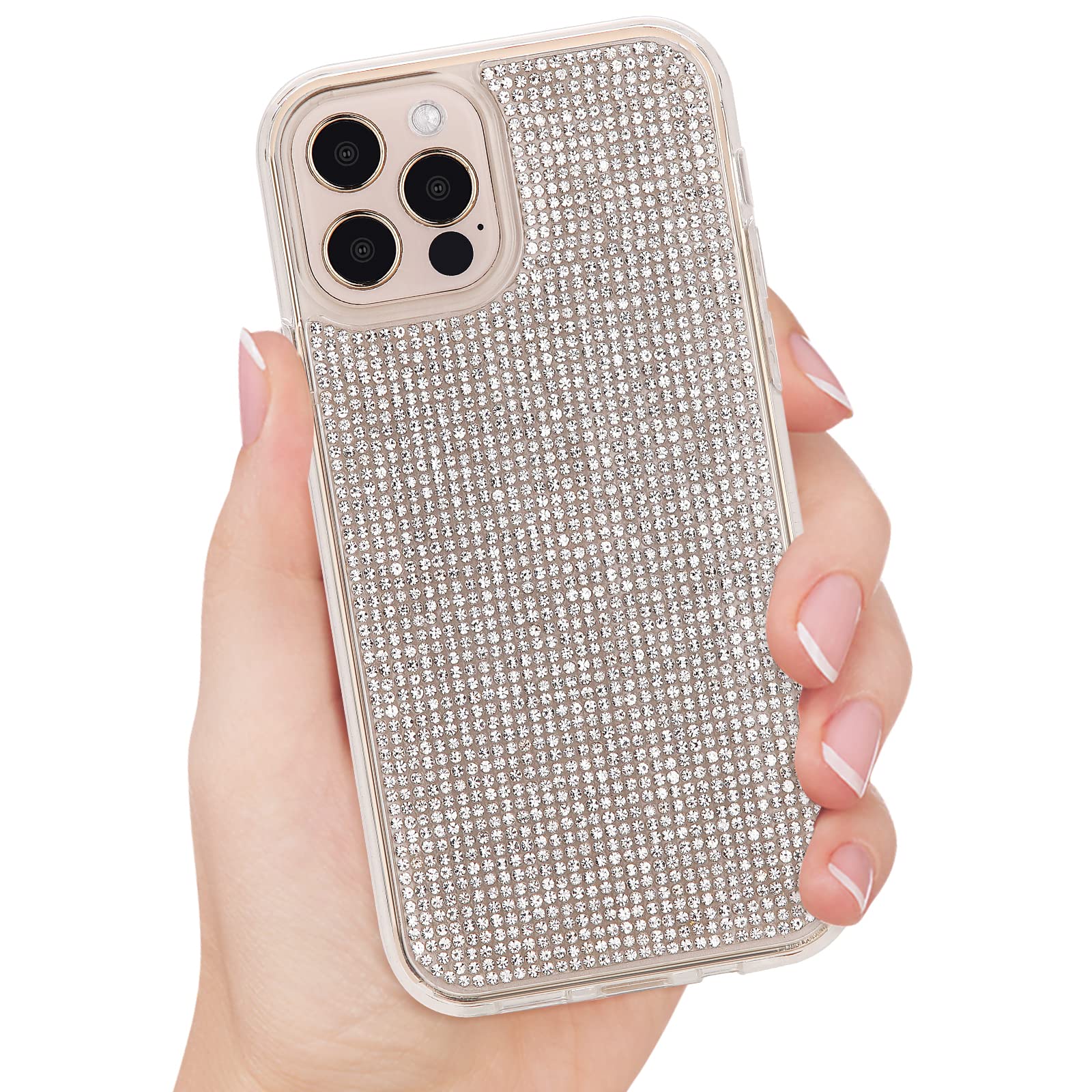 cwboine Compatible iPhone 11 Pro Case - Clear, Sparkly Diamond