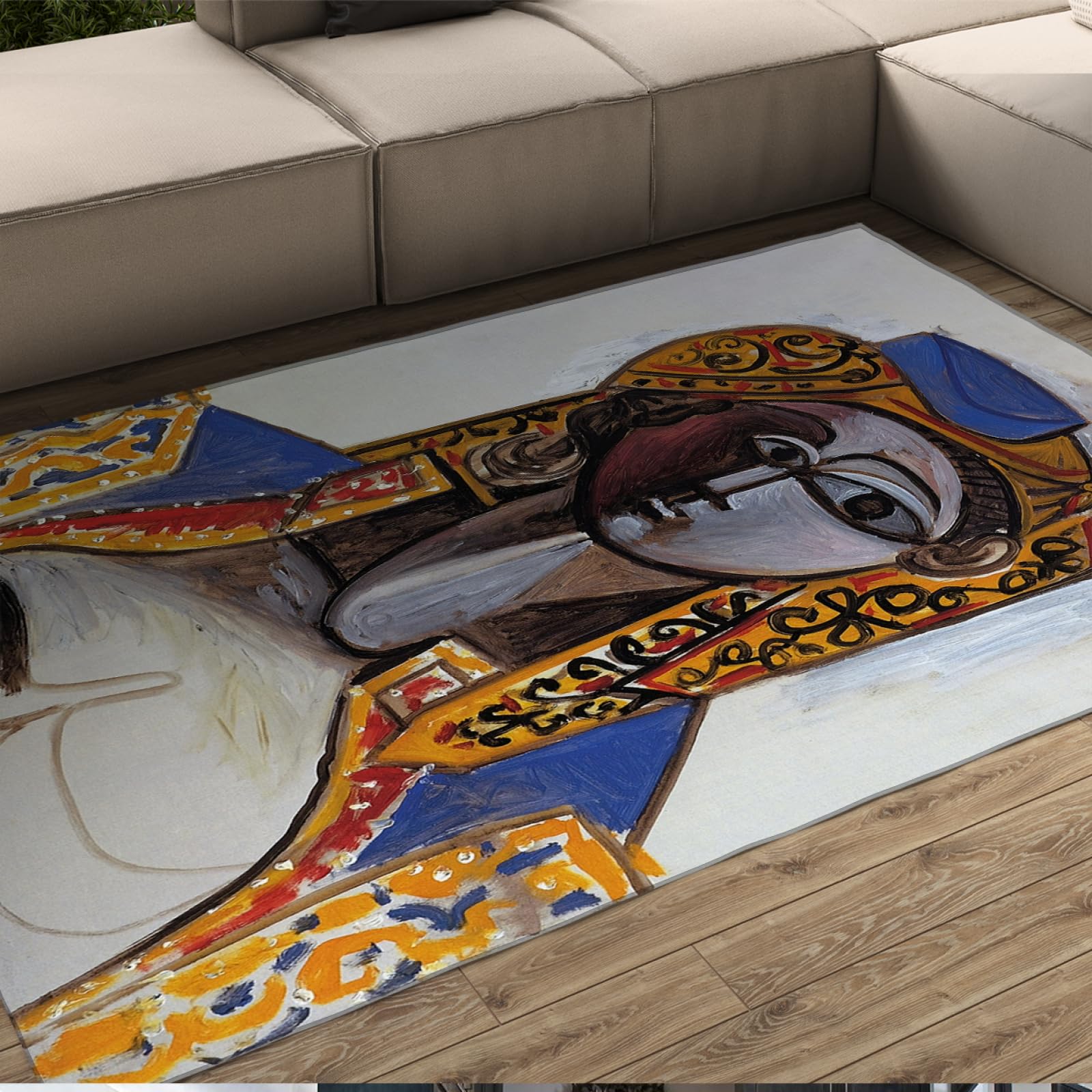 Tapis de sol Picasso Jacqueline pour un salon artistique et un confort quotidien unique