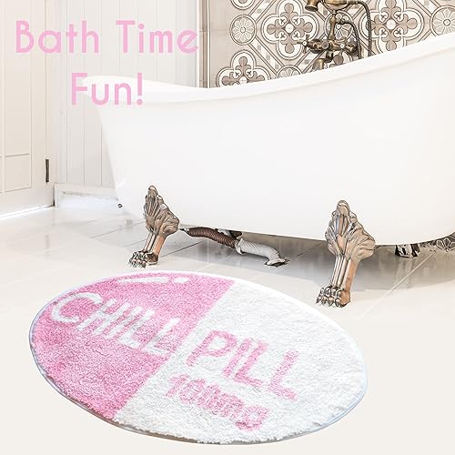 Miniatura 8 de Evovee Alfombra de baño con pastillas, divertida y divertida, bonita decoración de baño, alfombra de ducha para dormitorio, estética, divertida,