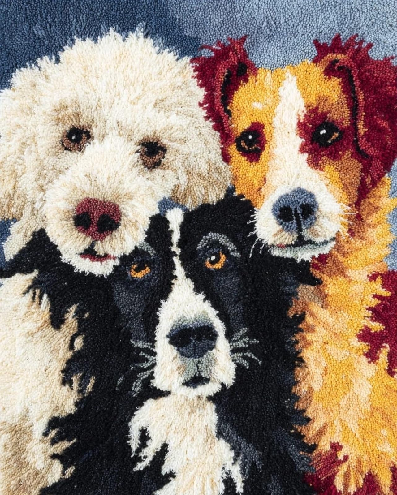Wallphantom DIY Latch Hook Rug Making Kit for Adults,Three Adorable Dogs