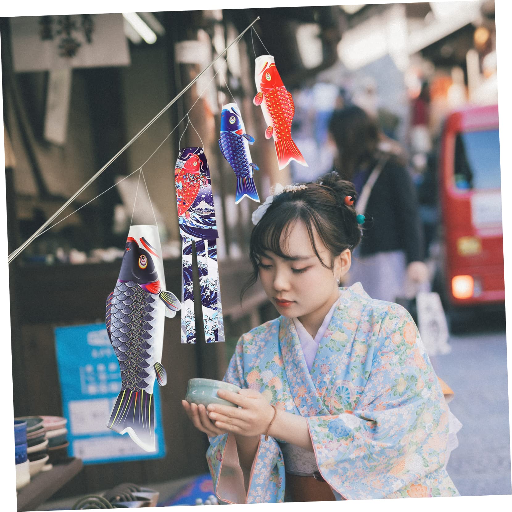 Abaodam Japanische Karpfenfisch Flagge - Koi Windsack 60cm Für Garten Deko