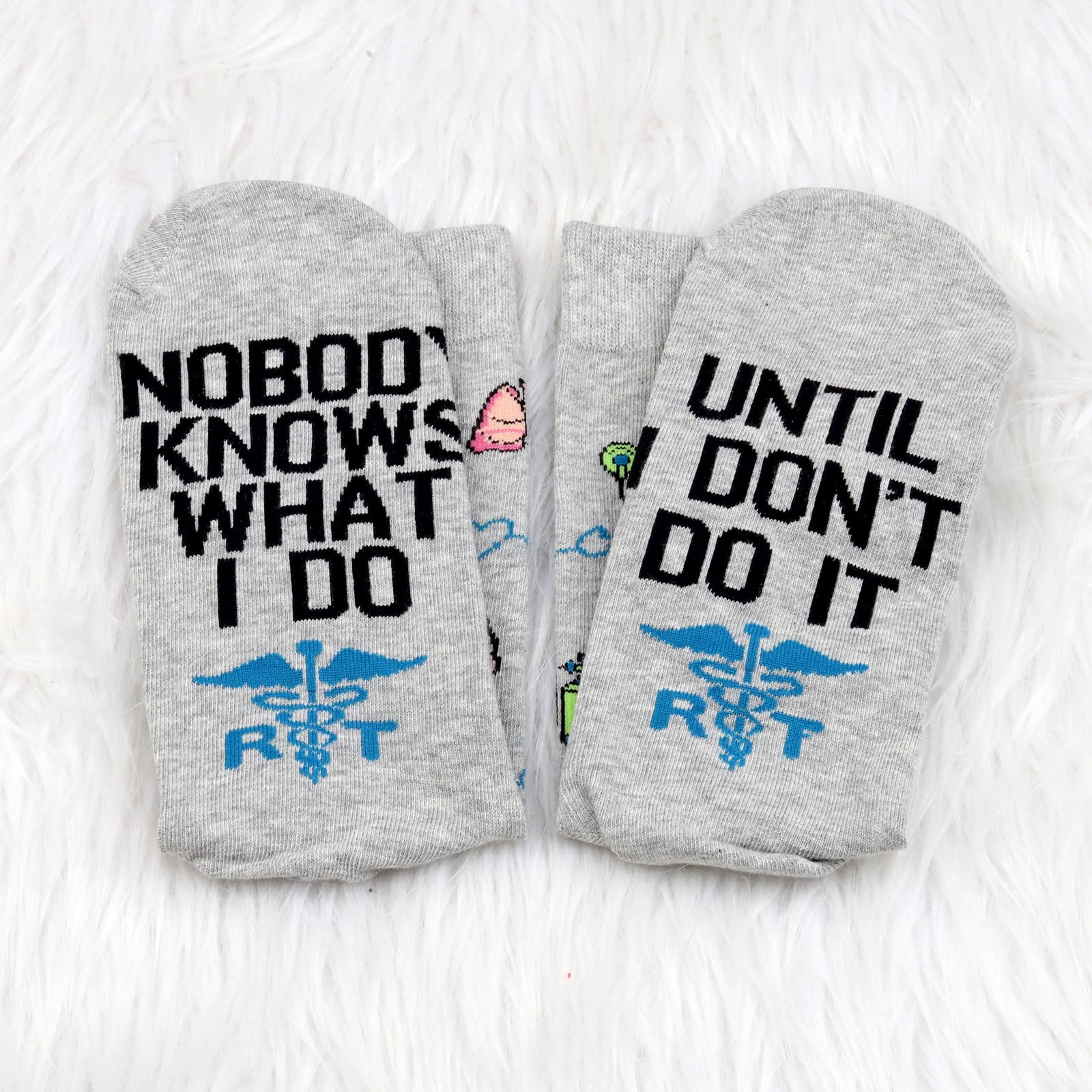 PXTIDY 1 Pair Lung Therapist Socks - Respiratory Therapy Socks for Pulmonology, RT Graduation or Nurse Gift