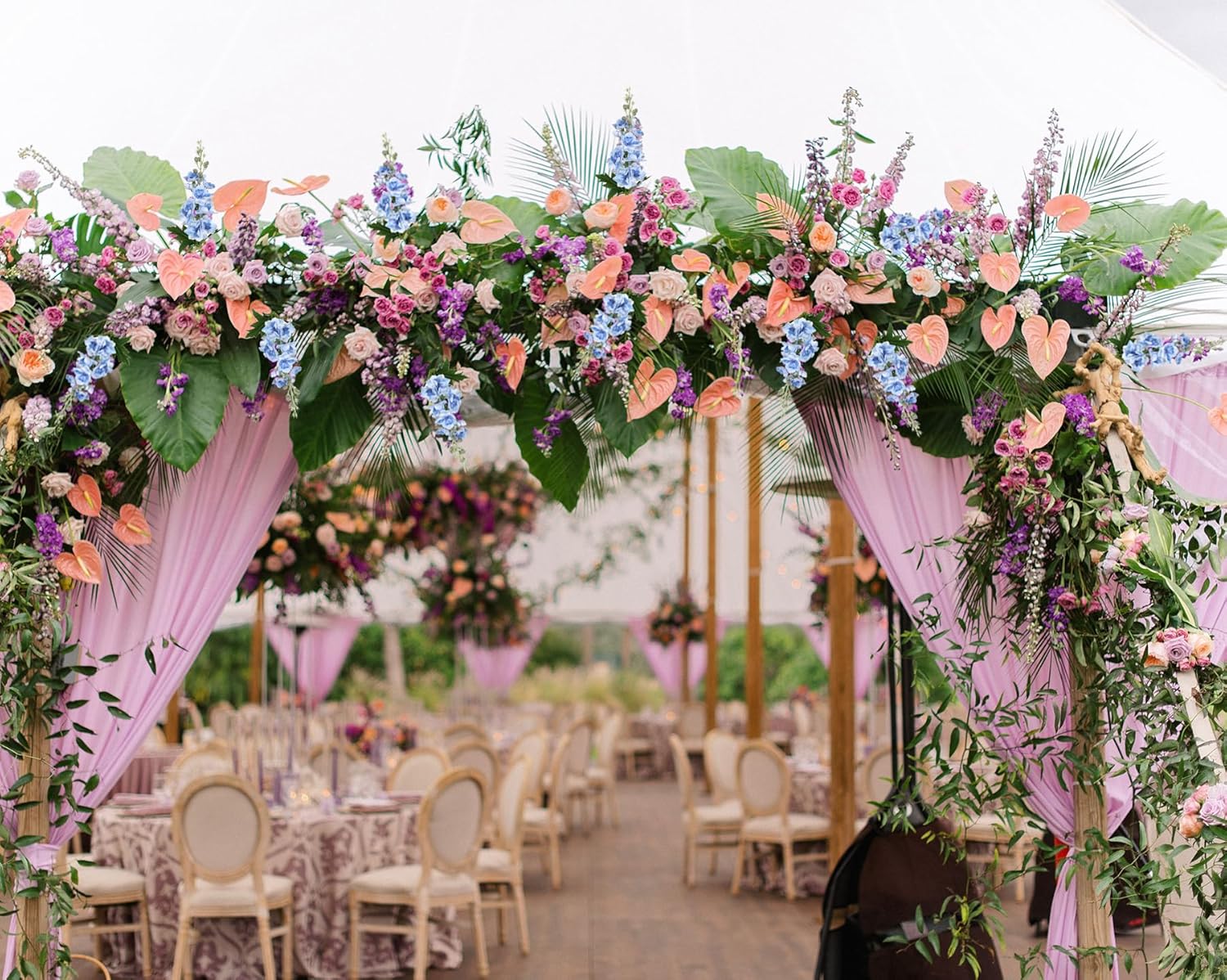 Blue Silk Flowers 6PCS Real Touch Delphinium Artificial Flowers Blue Larkspur Faux Flowers Realistic Tall Flowers for Vase Wedding Centerpieces for Tables Home Decor (Blue)