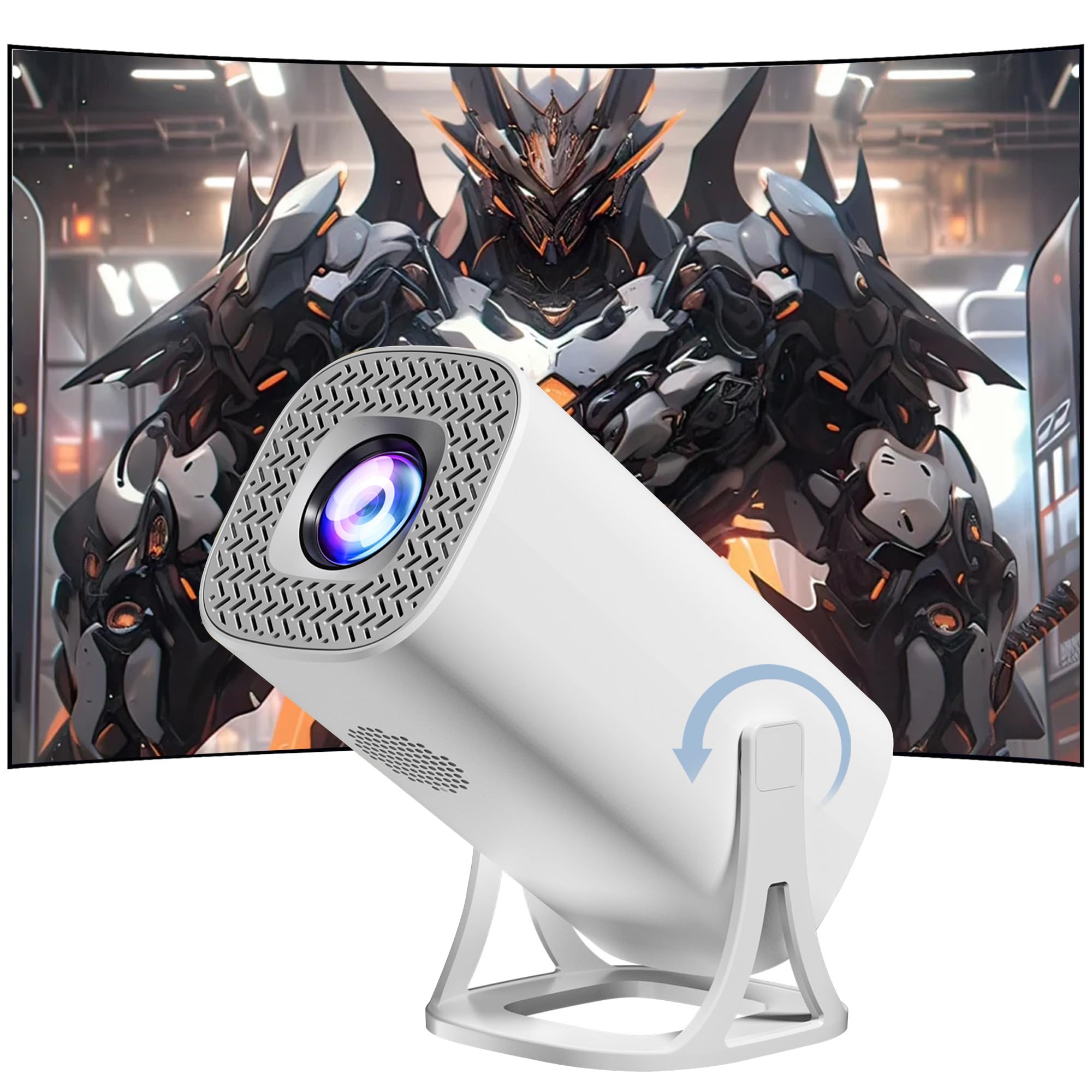 S40 Mini Projecteur Video avec WiFi & Bluetooth,Android 11 Videoprojecteur Portable Rotation de 180°,1024x600P,Retroprojecteur Compatible avec Smartphone/Ordinateurs Portable/TV/Enceinte (160 Lumen)