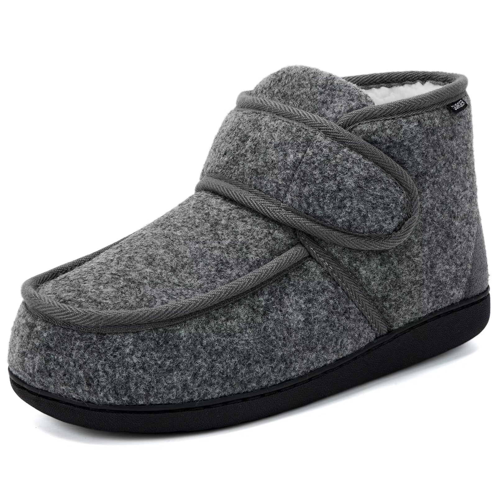 Men's Slippers Winter Plush Lining Diabetic House Boots Slippers