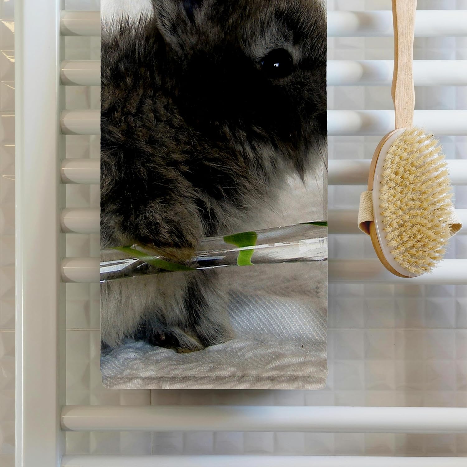 3dRose Lionhead Bunny and Wine Glass 22x30 Bath Hand Pool Towel