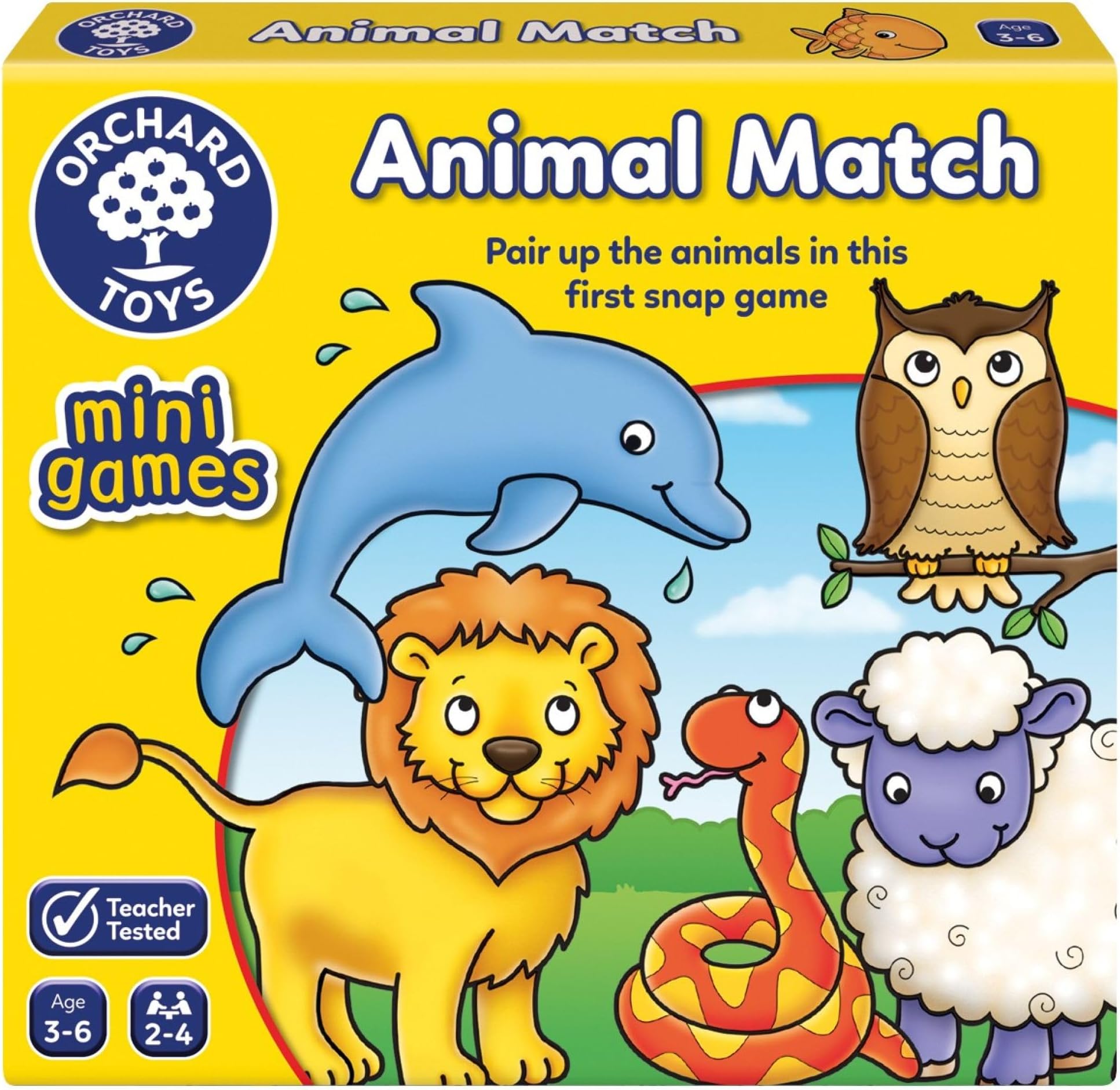 Animal Match Mini Game, Small and Compact, Travel Game, Animal Themed Memory Game, Age 3-6, Family Game, Travel Game