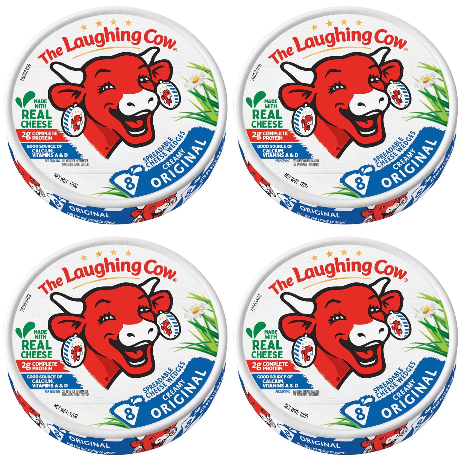The Laughing Cow Creamy Original Spreadable Cheese Wedges (Pack of 4) 120g By COUGAR, Made with Real Cheese, Soft & Smooth Texture, Individually Wrapped Portions, Good Source of Calcium, Convenient Snack & Spread - (Imported-FRANCE)-image-11