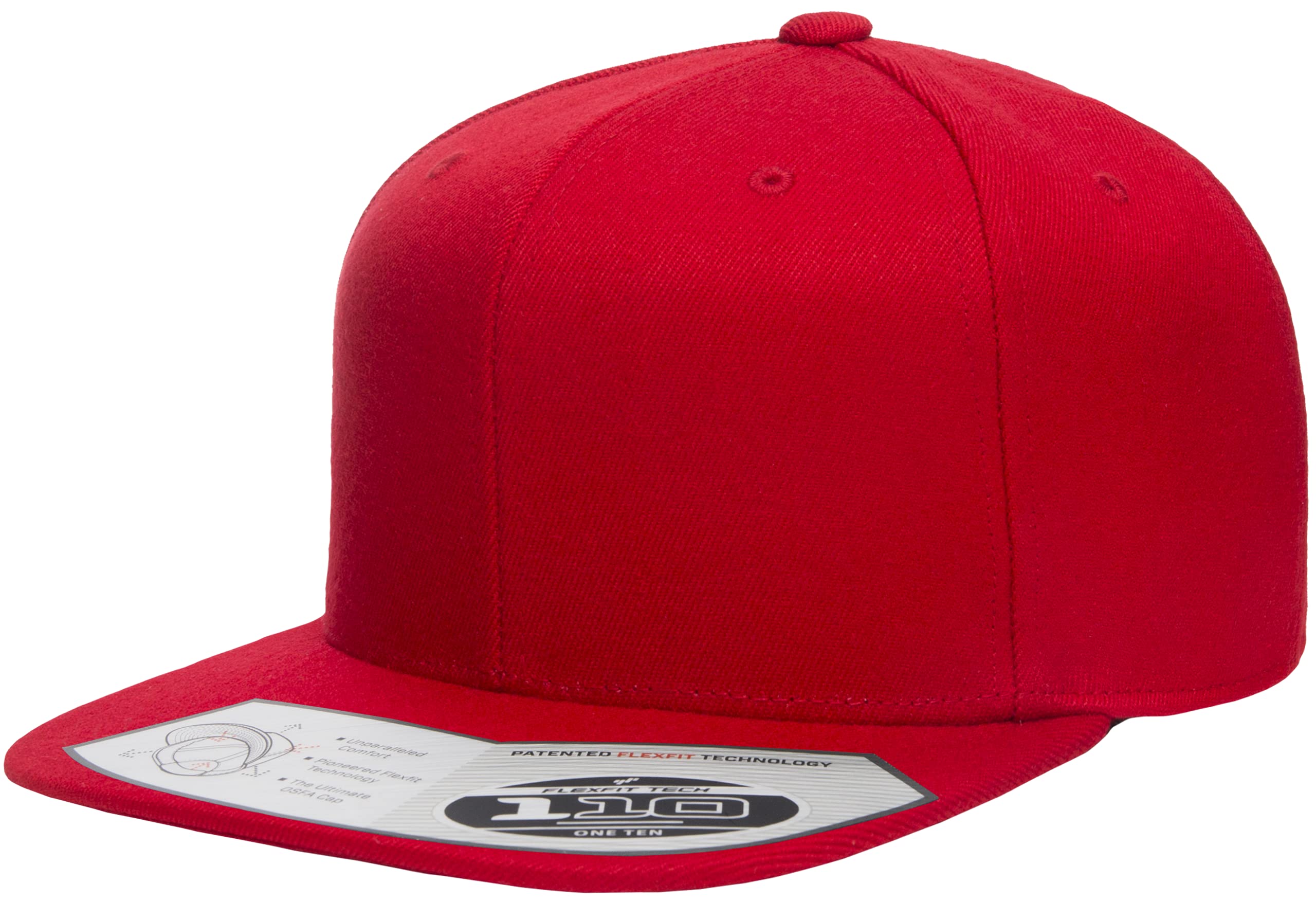 Flexfit 110 Classic Snapback Hat Red One Size