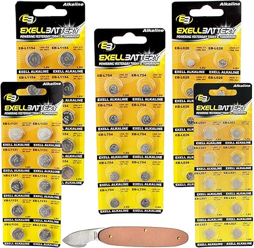 Kit de baterías esenciales de 51 piezas L626 L921 L1154 L754 L1131 y abridor de reloj