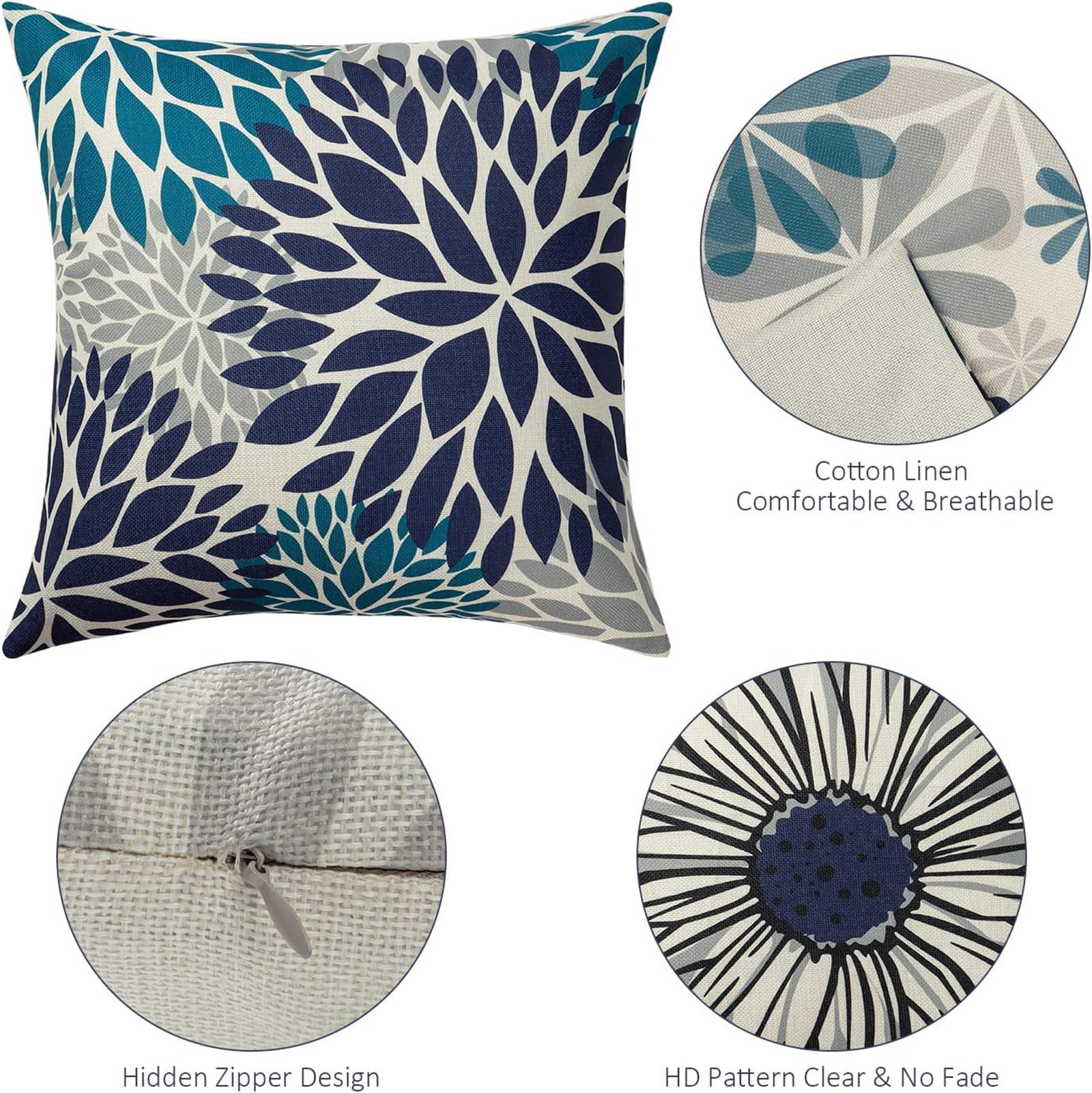 Set di 4 Giallo Cuscini per Divano 45x45cm Decorazioni Giardino per Esterno Federe Cuscini Divano in Lino Geometria nordica Cuscini da Esterno Impermeabili per Divano Casa Esterno Copricuscino-AE392