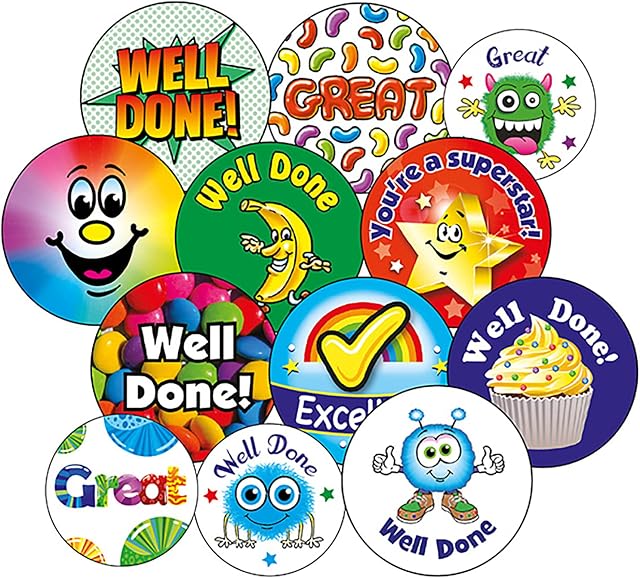 450 Mixed Scented Smelly Well Done Great Star Excellent Super Motivational Childrens Pupils School Teachers Reward Stickers Value Pack Primary Teaching Services