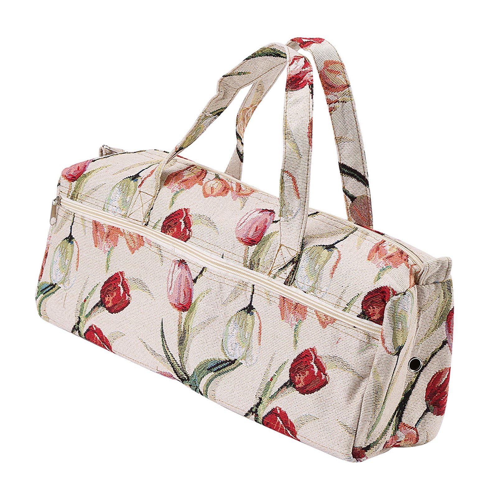 Gegong Borsa portaoggetti fatta a mano per ferri da maglia, in tessuto jacquard con fiori viola, rosa, per trucco, scrivania, viaggi, camera da letto, soggiorno (rosa jacquard)