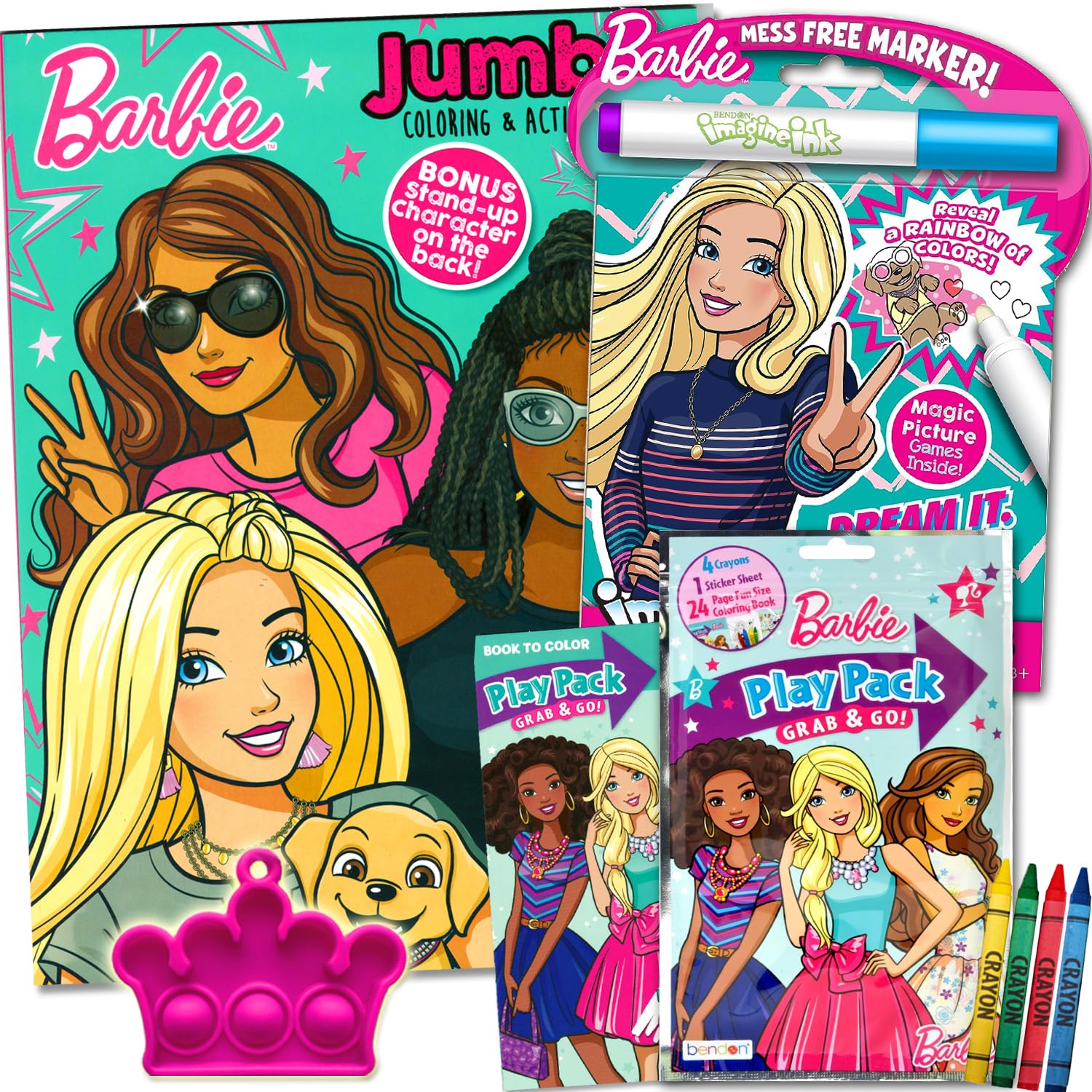 Amazon.co.jp: Barbie 塗り絵&アクティビティブックセット Imagine Ink 