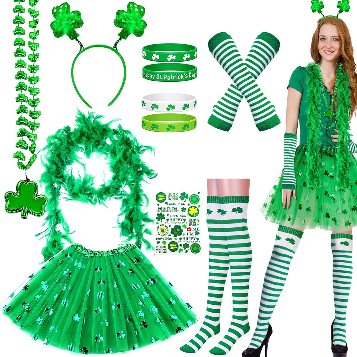 Amazon.com: 13 Pcs St Patrick's Day Costume Accessories Set, Leprechaun ...