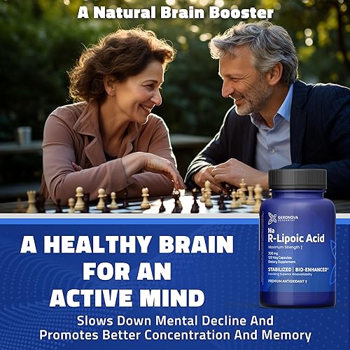 Miniatura 8 de Geronova Research Ácido R-Lipoico Bio-Mejorado, Cápsulas de 300 mg  Suministro de 12 Meses  Ácido R Alfa Lipoico Estabilizado con Absorción Mejorada
