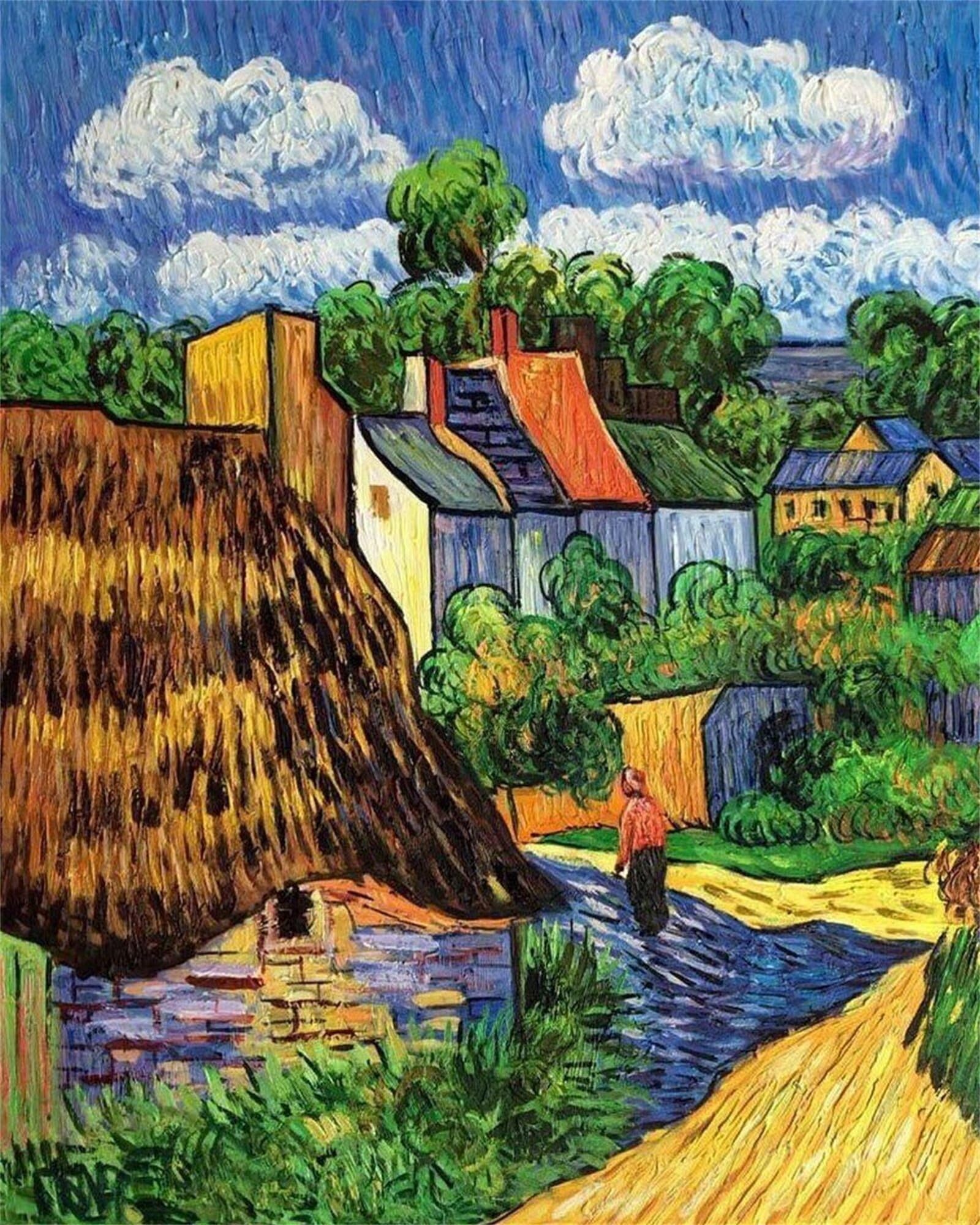 Dipingere con i Numeri Adulti,Casa di campagna Pittura di Numeri a Olio Fai da Te kit di pittura acrilica per adulti Bambini,Con Pennelli e Colori Acrilici per casa Decora Regalo con Telaio,60x75cm