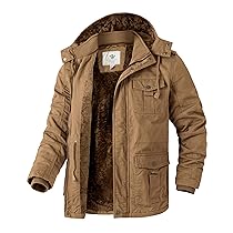 WenVen Cappotto Invernale Caldo Cappotto con Cappuccio a Vento Coat Hood Warm Windproof Jacket Outdoor Casual Uomo Cachi S