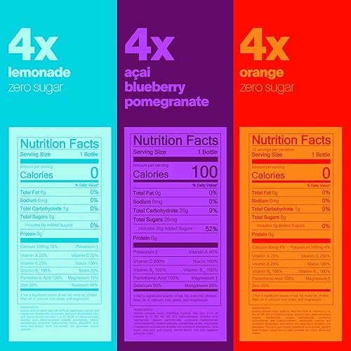 Miniatura 2 de vitaminwater Paquete de variedad cero agua mejorada con nutrientes con vitaminas, 20 onzas líquidas, paquete de 12