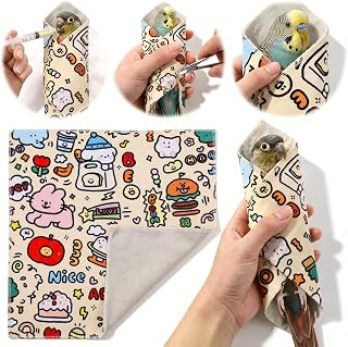 Self-Adhesive Parrot Grooming Wrap 35×35cm | Bird Restraint Swaddle, Soft Self-Adhering Bird Wrap for Parrot Grooming, Nail Trimming, Medication Safe Handling