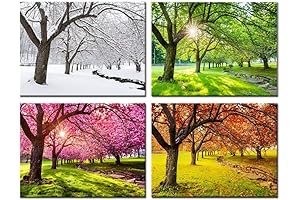 4 Piece Canvas Wall Art for Autumn Ambiance