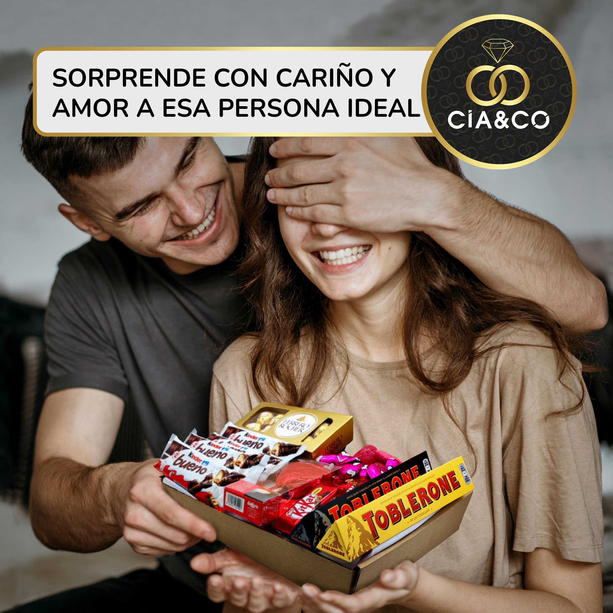 Lote Corazón: Regalo Dulce San Valentín – Lote de Chocolates y Bombones Variados con Caja Roja de Bombones · Ferrero Rocher, Kinder Bueno, Toblerone · Envoltorio Regalo + Tarjeta Personalizable