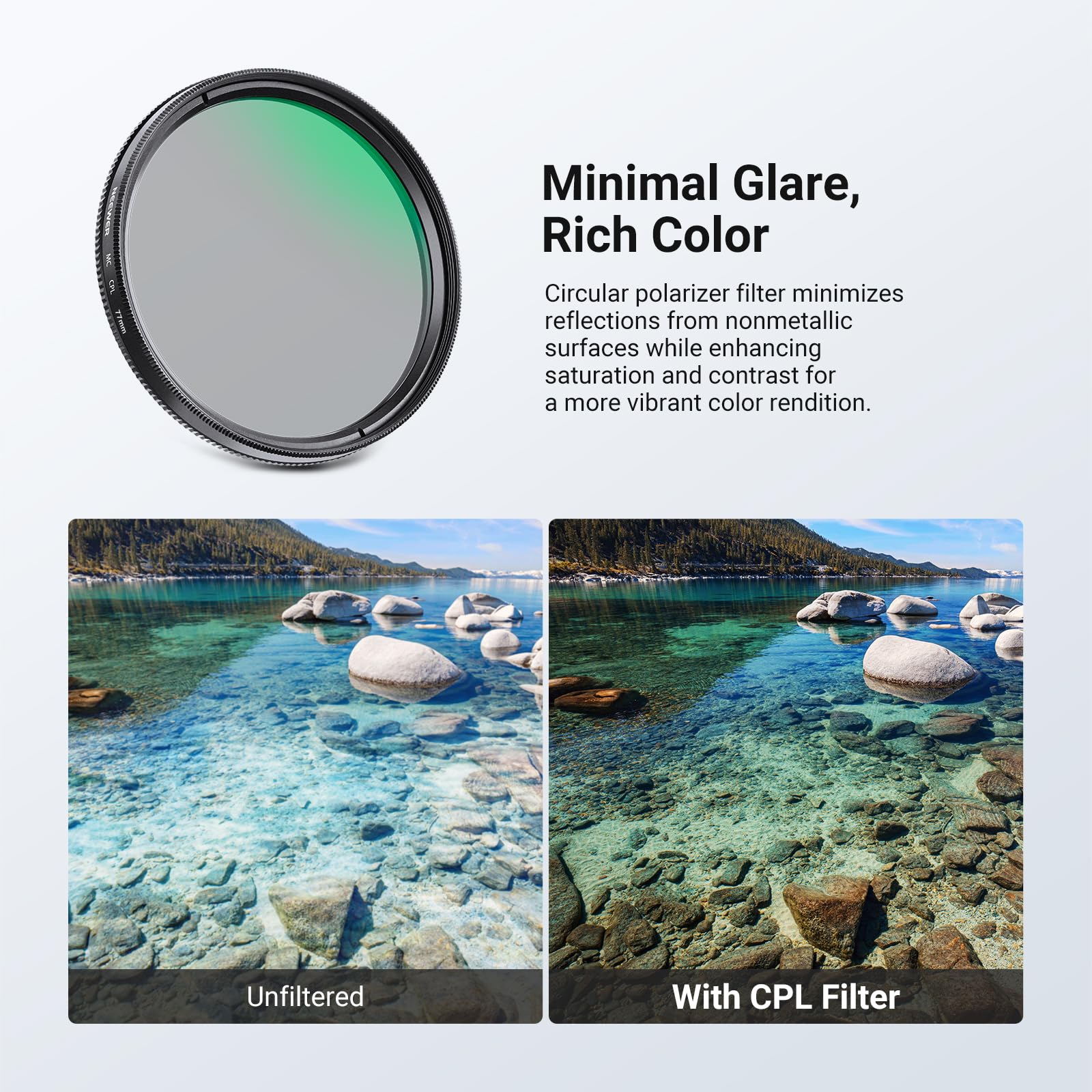 NEEWER 67 Mm Filter Set – Variabele ND (ND2-400) + CPL + UV – 3 Stuks, Met Harde Draagtas En Lensdoppen 2 miniatura