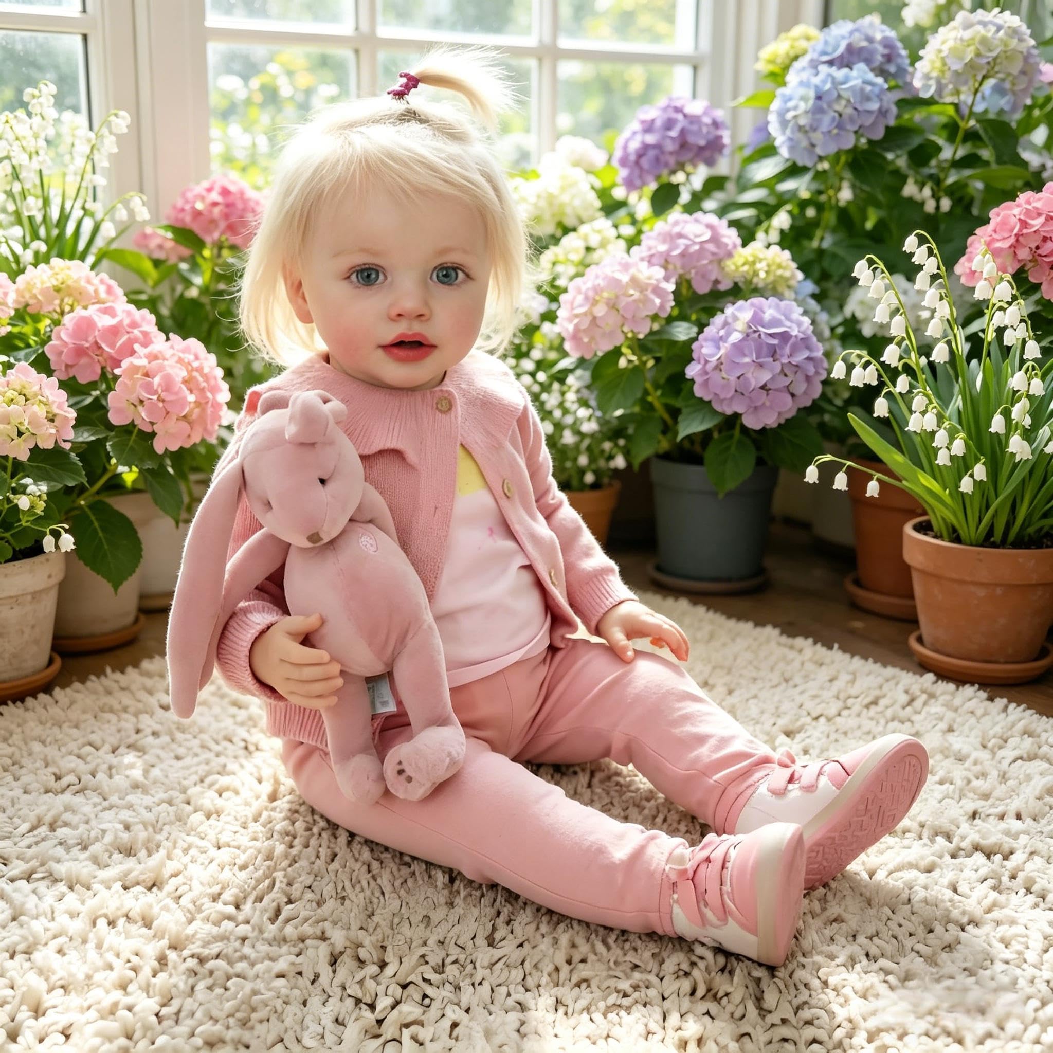 RXDOLL Reborn-Babypuppe, 66 cm, weicher Vinyl-Stoffkörper, lebensecht, für Neugeborene, Kleinkinder, handgewurzeltes blondes Haar, realistisches Spielzeug für Kinder ab 3 Jahren