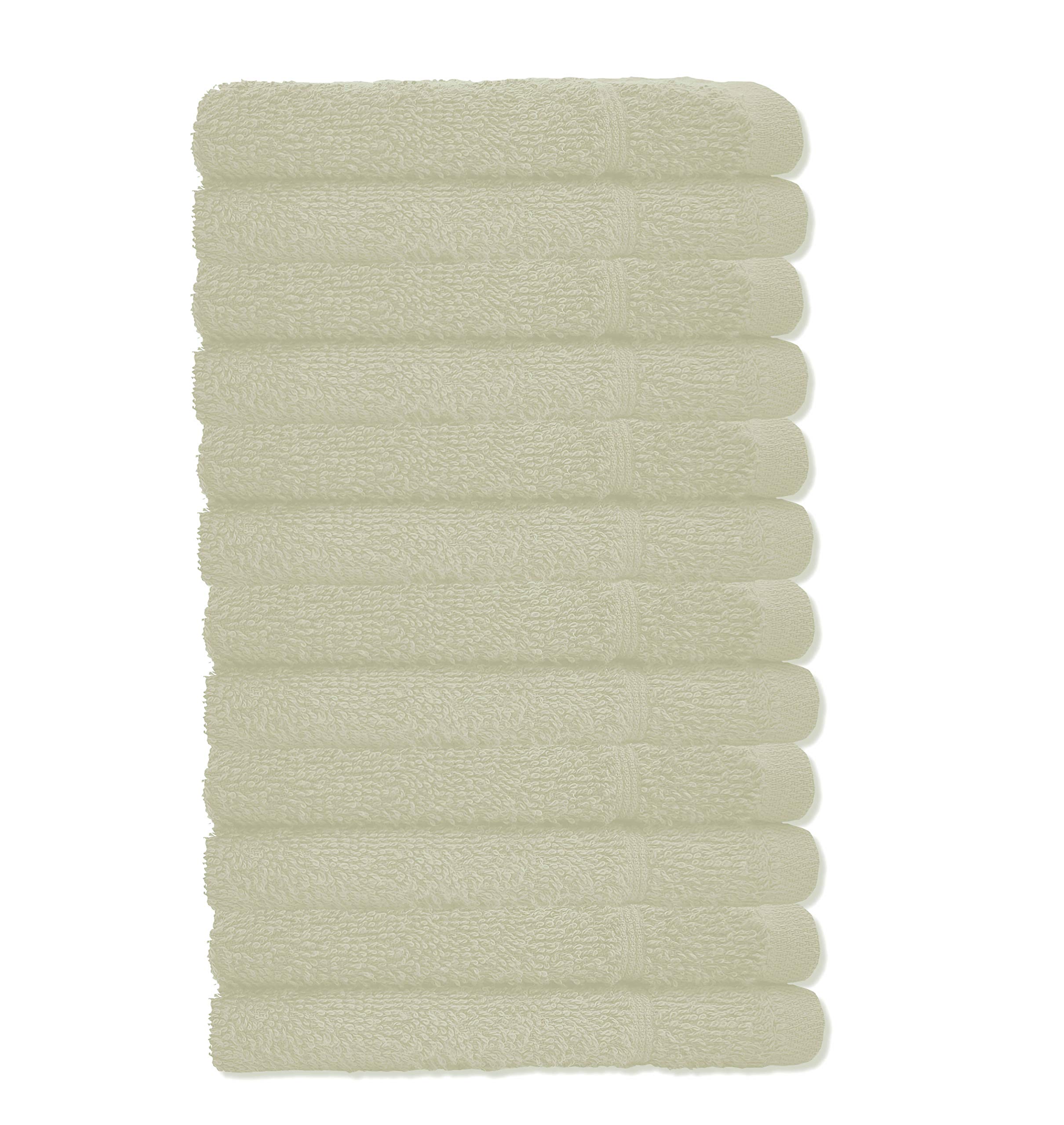 A & B Traders Cream Washcloths 100% Prime Egyptian Cotton Pack Of 12 Facecloths Flannels Super Soft Quick Dry 30 X 30Cm (Cream)