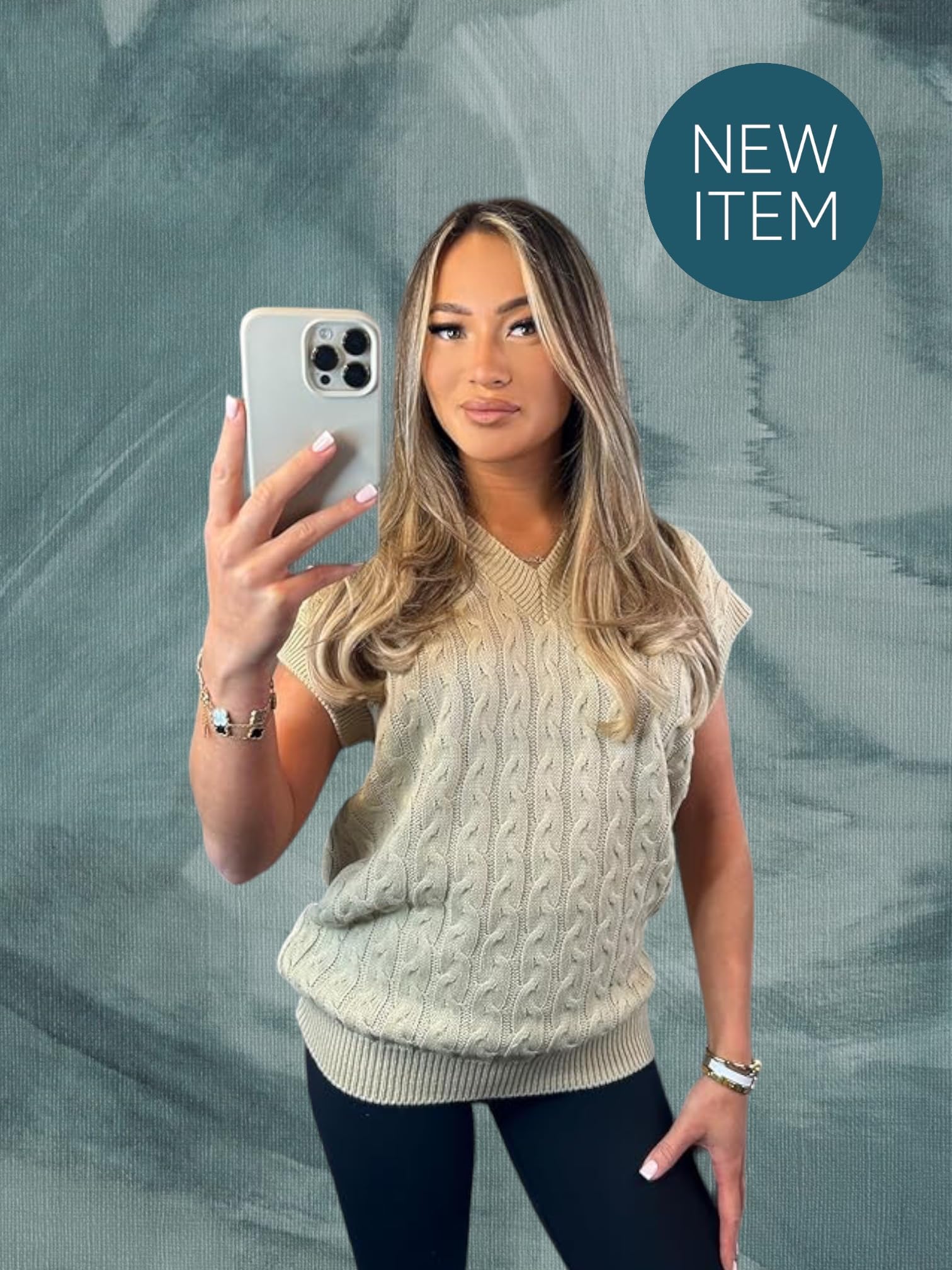 Pull sans manches pour femme uni en tricot épais pour femme - Col en V - Pull câblé - Pull doux et décontracté - Pull sans manches - Grande taille 36-50