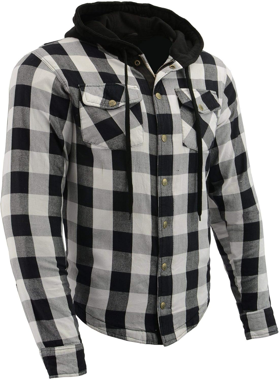 Milwaukee Leather MPM1629 Men’s Plaid Hooded Flannel Biker Shirt with CE Approved Armor – Reinforced w/Aramid Fibers Milwaukee Leather MPM1629 Men’s Plaid Hooded Flannel Biker Shirt with CE Approved Armor – Reinforced w/Aramid Fibers