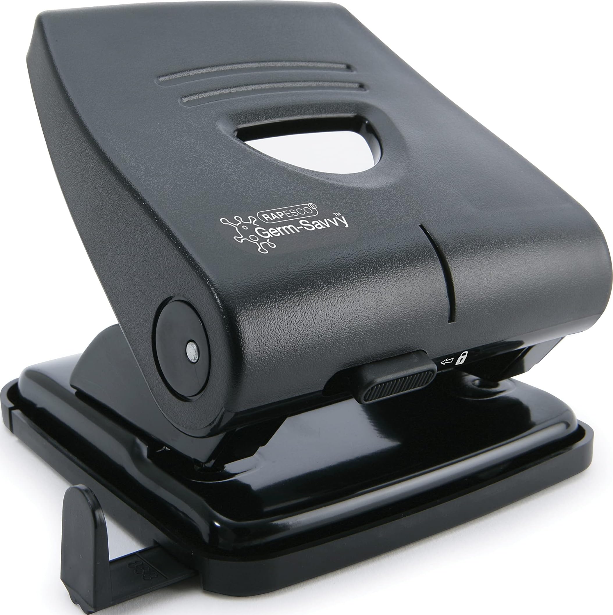 Rapesco PF827PB2 2-Hole Punch 827-P, 30 Sheet Capacity, Black