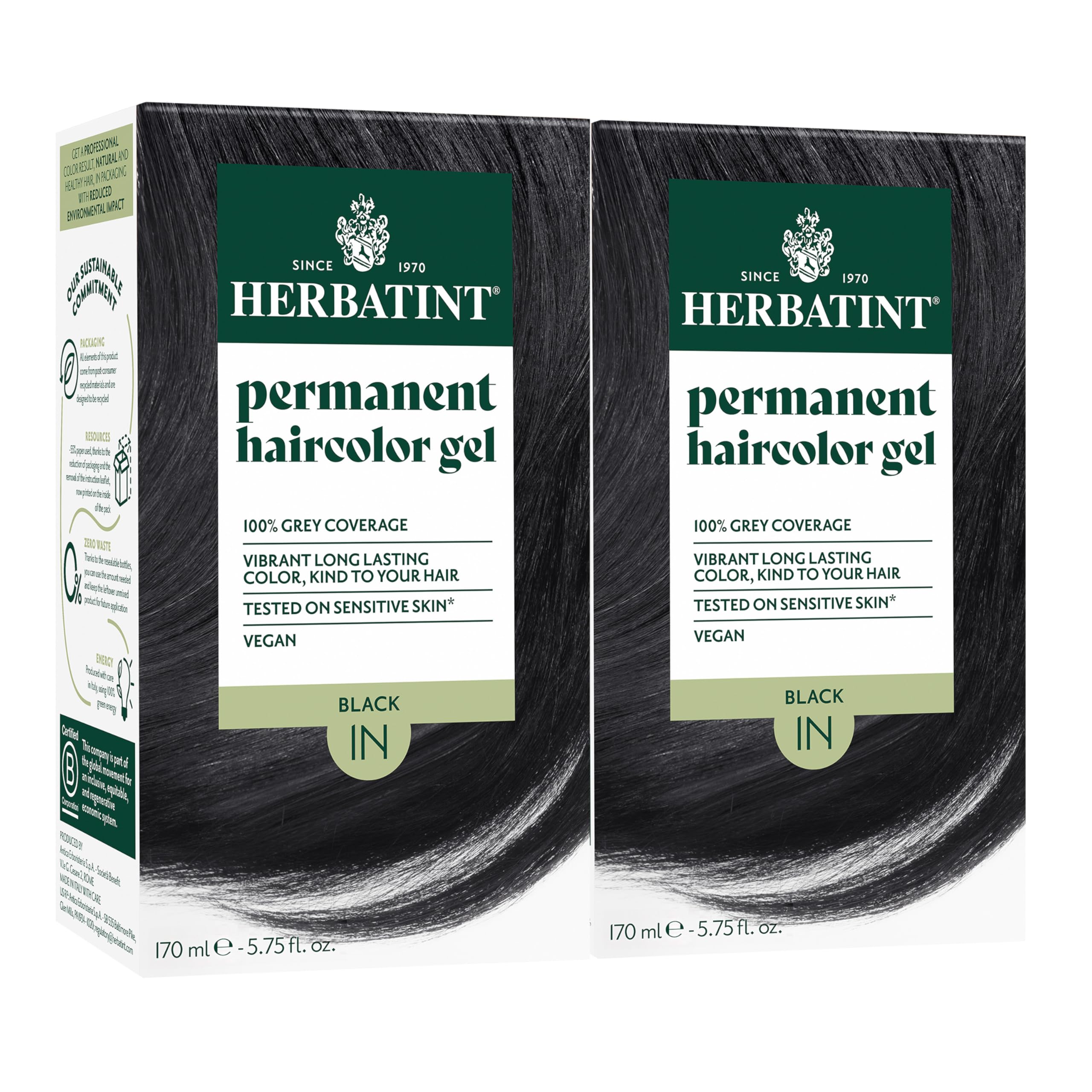 Herbatint Hr Color 1n Black, Pack of 2