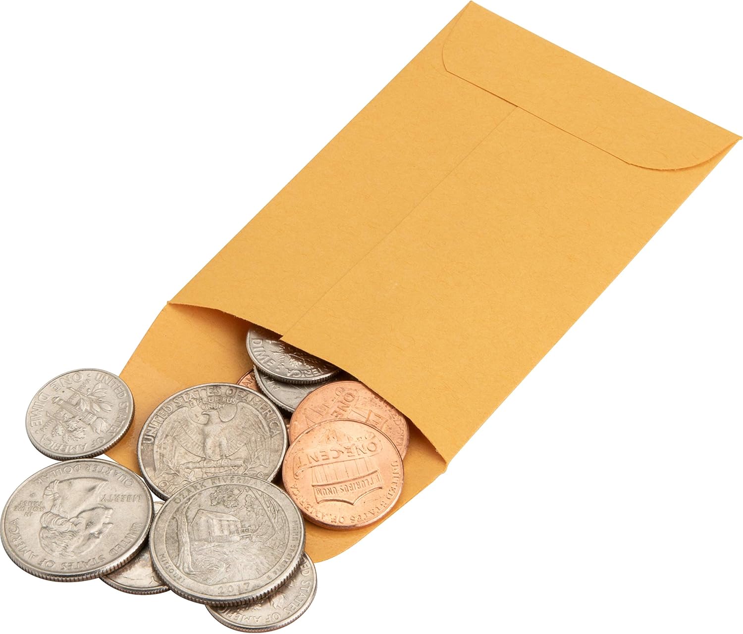 #1 Small Coin Kraft Envelopes, 2-1/4" W x 3-1/2" L, 20lb. - 500 Pack