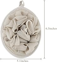 Vista 4 de Boao 6 Pcs Bath Shower Pouf Sponge Mesh Pouf Shower Ball Exfoliating Body Sponge Pad Scrubber Glove with Flower Bath Ball (Multi-Color)