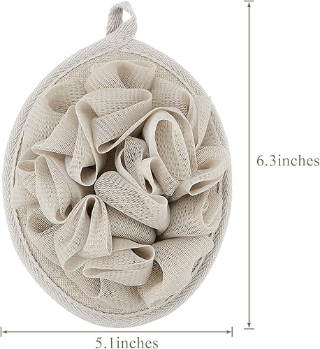 Miniatura 4 de Boao 6 Pcs Bath Shower Pouf Sponge Mesh Pouf Shower Ball Exfoliating Body Sponge Pad Scrubber Glove with Flower Bath Ball (Multi-Color)